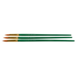 Sax Optimum Golden Synthetic Taklon Paint Brushes Long, Round, Size 12, Set of 3 2024072