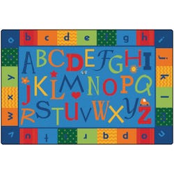 Carpets for Kids KIDSoft Alphabet Around Carpet, 6 x 9 Feet, Rectangle, Multicolored, Item Number 1576122