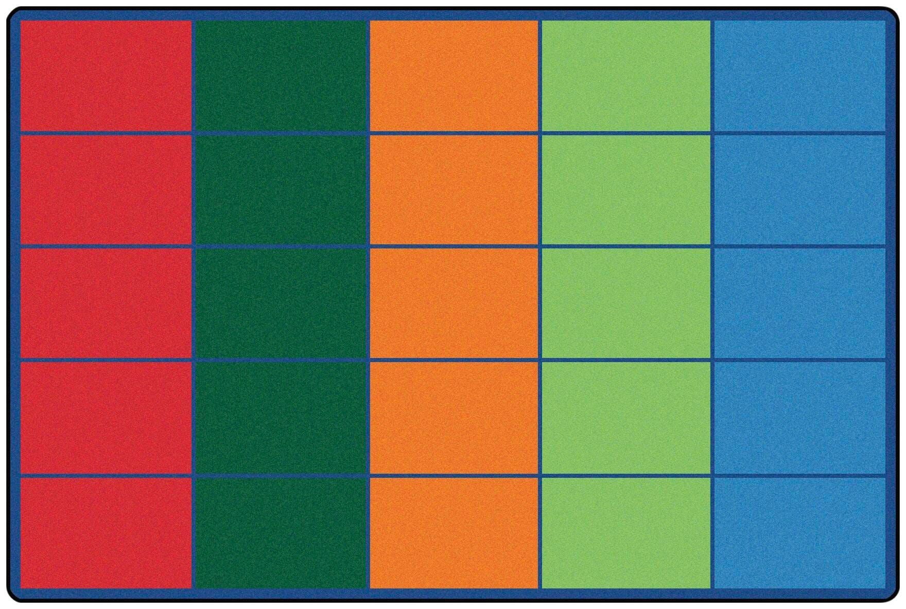 Carpets for Kids Premium Colorful Rows Seating Carpet, Rectangle 4002236