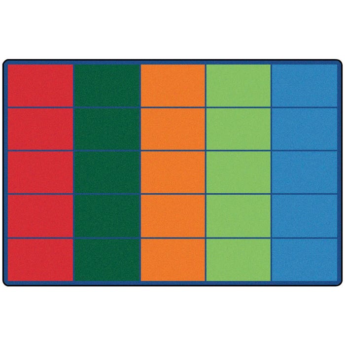 Carpets for Kids Premium Colorful Rows Seating Carpet, Rectangle