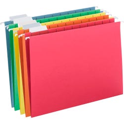 Smead Hanging File Folder, Letter Size, 1/5 Cut Tabs, Assorted Colors, Pack of 25, Item Number 2049765