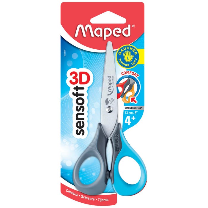 Maped 3D Sensoft Left Handed Scissors, 5 Inches, Blunt