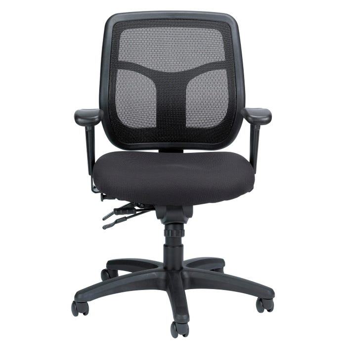 Eurotech Task Chair, Mesh/Fabric, Synchro Tilt Backrest, Adjustable Arms, 26 x 20 x 39-1/2 Inches, Black