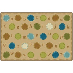 Carpets for Kids KIDSoft Alphabet Dots, 6 x 9 Feet, Rectangle, Nature Colors, Brown, Item Number 1576137