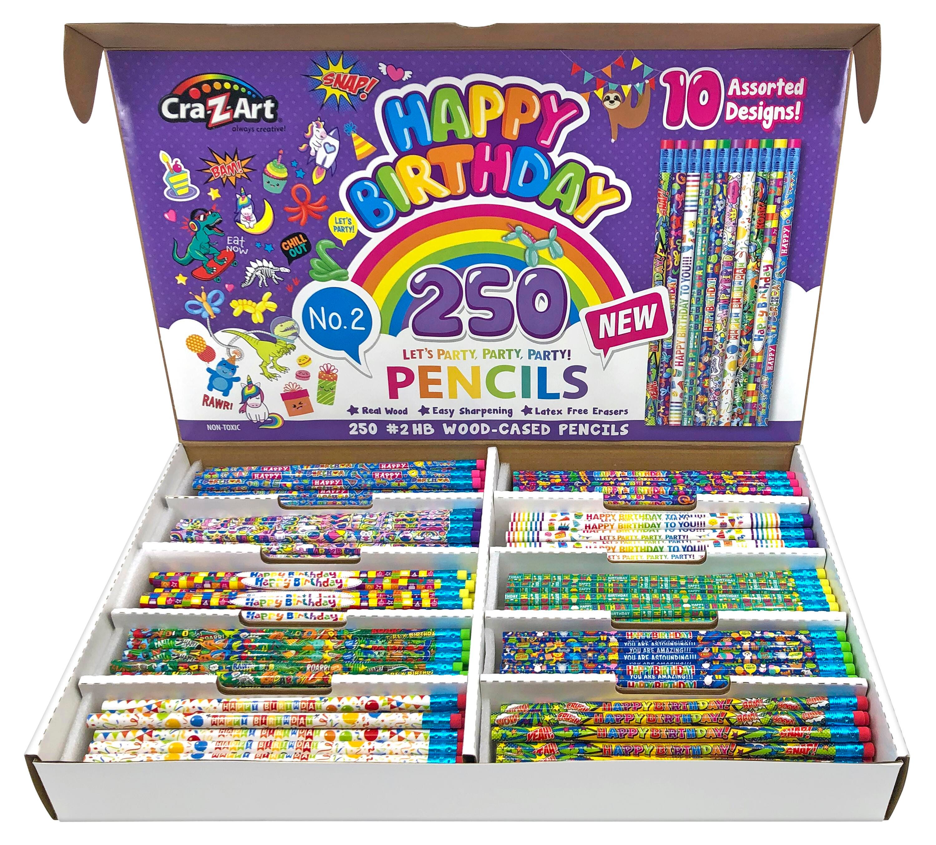 Cra-Z-Art Happy Birthday Pencils, No 2, Pre-Sharpened, Class Pack of 250 2123892
