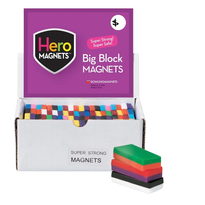 Dowling Magnets Hero Magnets, Big Block, Set of 40