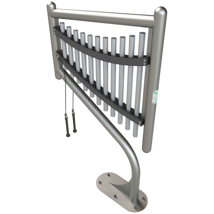 Freenotes Harmony Park Playground Harp Instrument, In-Ground Mount, 79 x 26 x 7 Inches
