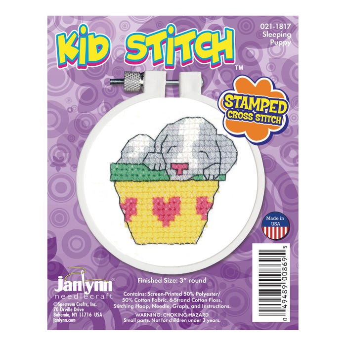Stamped Cross Stitch Kit, Puppy