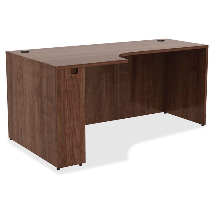 Lorell Laminate Left Corner Credenza, 66 x 36 x 29-1/2 Inches, Walnut