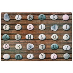 Carpets for Kids Alphabet Stones Carpet, 8 x 12 Feet, Rectangle, Brown, Item Number 2019677