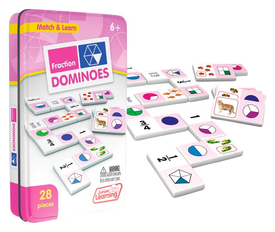Junior Learning Fraction Dominoes, Set of 28 2040911