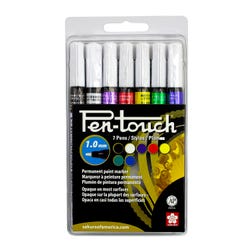 Sakura Pentouch Paint Markers, Fine Tip, Assorted Basic Colors, Set of 7 1537469