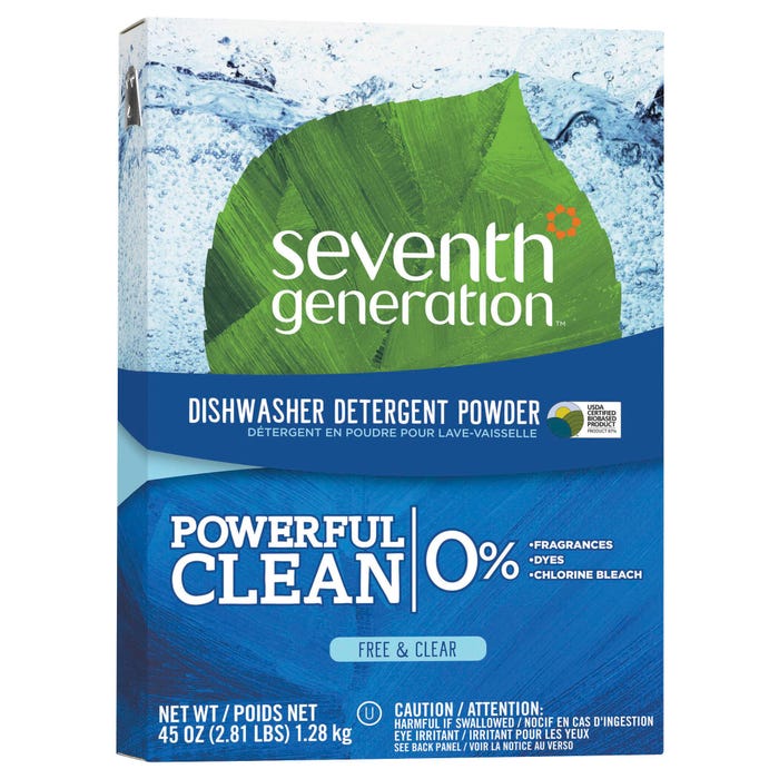 Seventh Generation Biodegradable Dishwashing Detergent Powder, 45 Ounces, Unscented