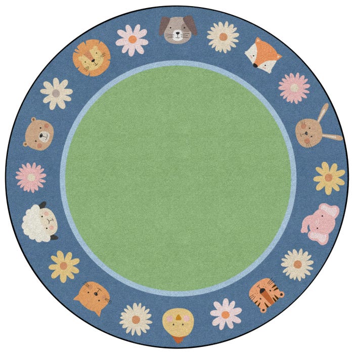 Childcraft Animal Friends Border Carpet, Round