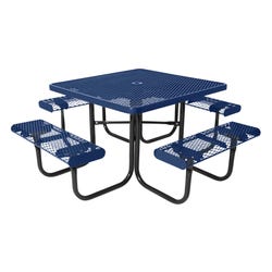 Ultrasite 358 Series Square Portable/Surface Mount Thermoplastic Four Seat Picnic Table - Diamond Pattern 4001955