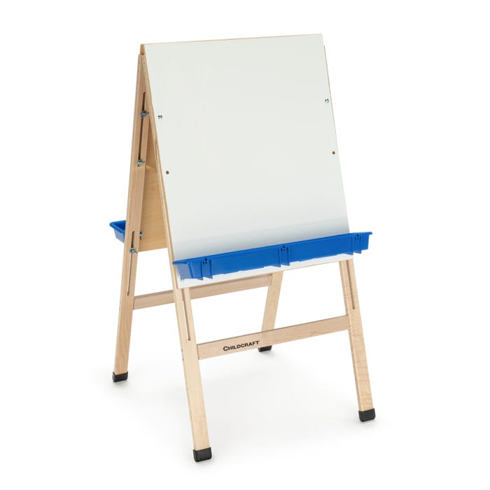 Childcraft Double Adjustable Art Easel, Dry Erase Panels, 24 x 26-5/8 x 44-1/2 Inches
