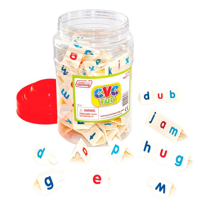 Junior Learning CVC Tri-Blocks Tub, Set of 90