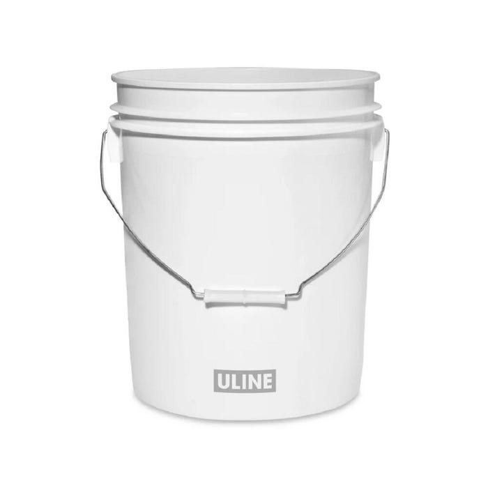 Economy Plastic Pail, 5 Gallon, White
