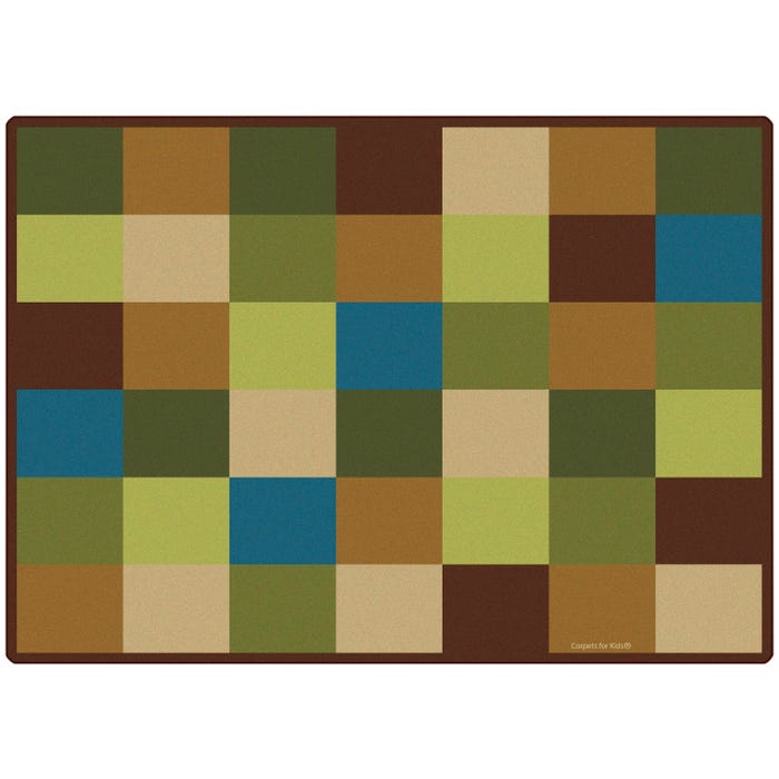 Carpets for Kids Premium Nature Blocks Seating Carpet, Rectangle