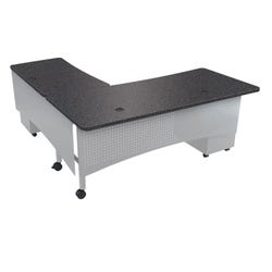 Double Pedestal Return Desk, 72 x 72 x 30 - 38 Inches 4001081