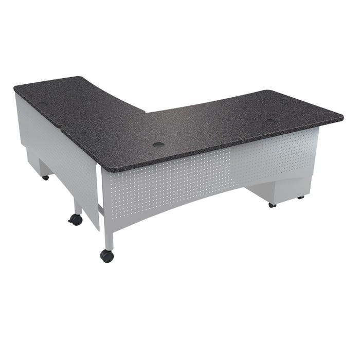 Double Pedestal Return Desk, 72 x 72 x 30 - 38 Inches