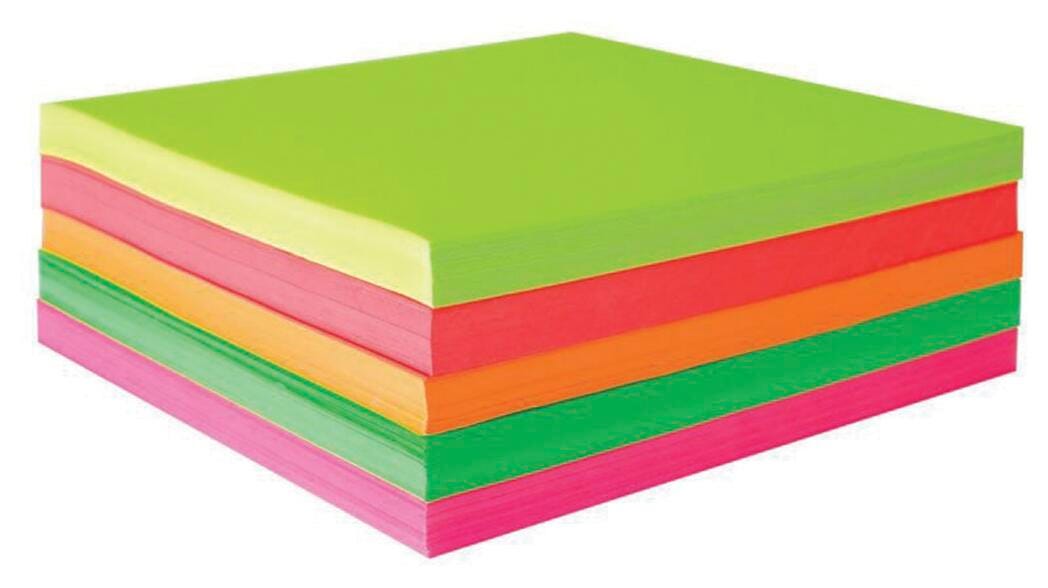 Sax Origami Paper, 6-3/4 x 6-3/4 Inches, Assorted Fluorescent Colors, Pack of 500 1323153