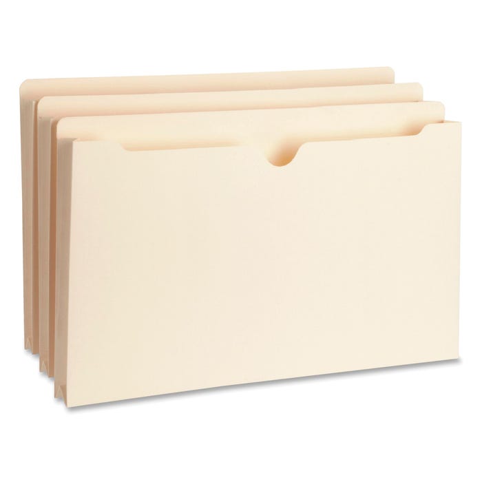 Business Source File Jacket, Legal Size, Straight Cut, Manila, 1 Inch Expansion, Pack of 50