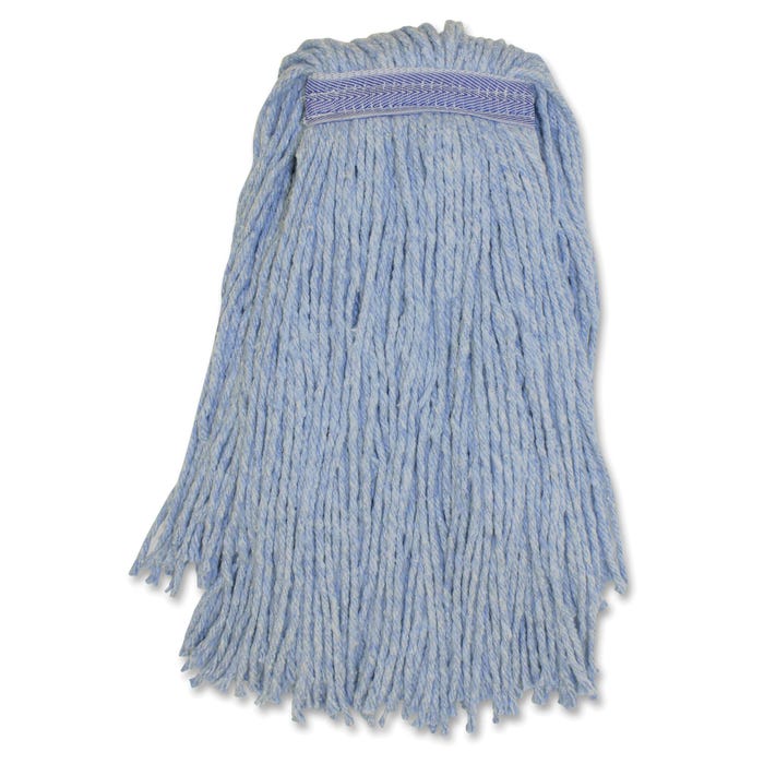 Genuine Joe No 24 Blended Yarn Mophead, Blue, Pack of 12
