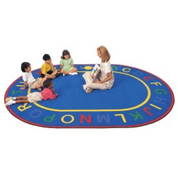 Carpets for Kids Alpha Rug, 8 Feet 3 Inches x 11 Feet 8 Inches, Oval, Blue, Item Number 520674