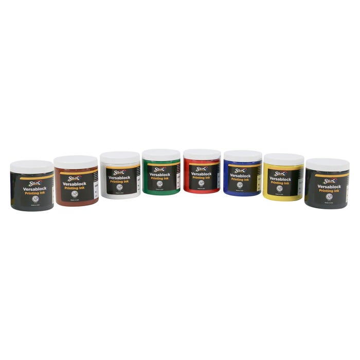 Sax Versablock Waterbased Block Printing Ink, 8 Ounces, Assorted Colors, Set of 8