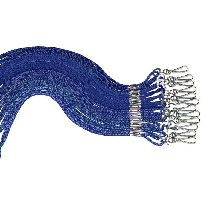 Sportime Braided Nylon Lanyards with Clips, 20 Inches, Blue, Pack of 12