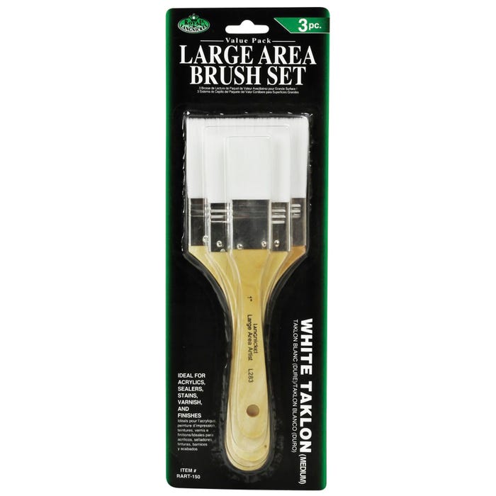 Royal & Langnickel Multi-Purpose White Taklon Paint Brush Set, Assorted Size, Set of 3