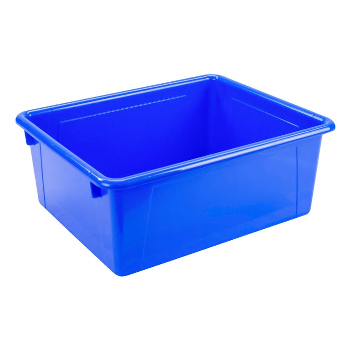 School Smart Deep Storage Bin, 10-3/4 x 13-3/8 x 5-1/4 Inches, Blue