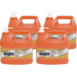 Gojo Natural Orange Smooth Hand Cleaner, 1 Gallon, Light Citrus, Pack of 4