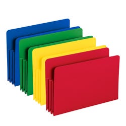 Smead Poly File Pockets, Legal Size, Straight Cut Tabs, 3-1/2 Inch Expansion, Assorted Colors, Pack of 4
