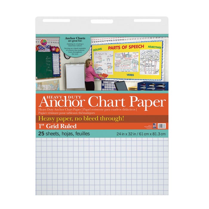 Pacon Anchor Chart Paper, 24 x 32 Inches, Graph Ruled, 25 Sheets