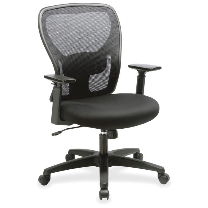Lorell Task Chair with Lumbar Support, Fabric Seat, Mesh Back, Black