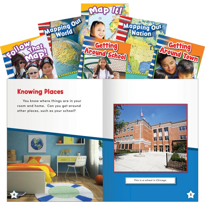 Teacher Created Materials Let's Map It! Set, Grades K to 2, Set of 6