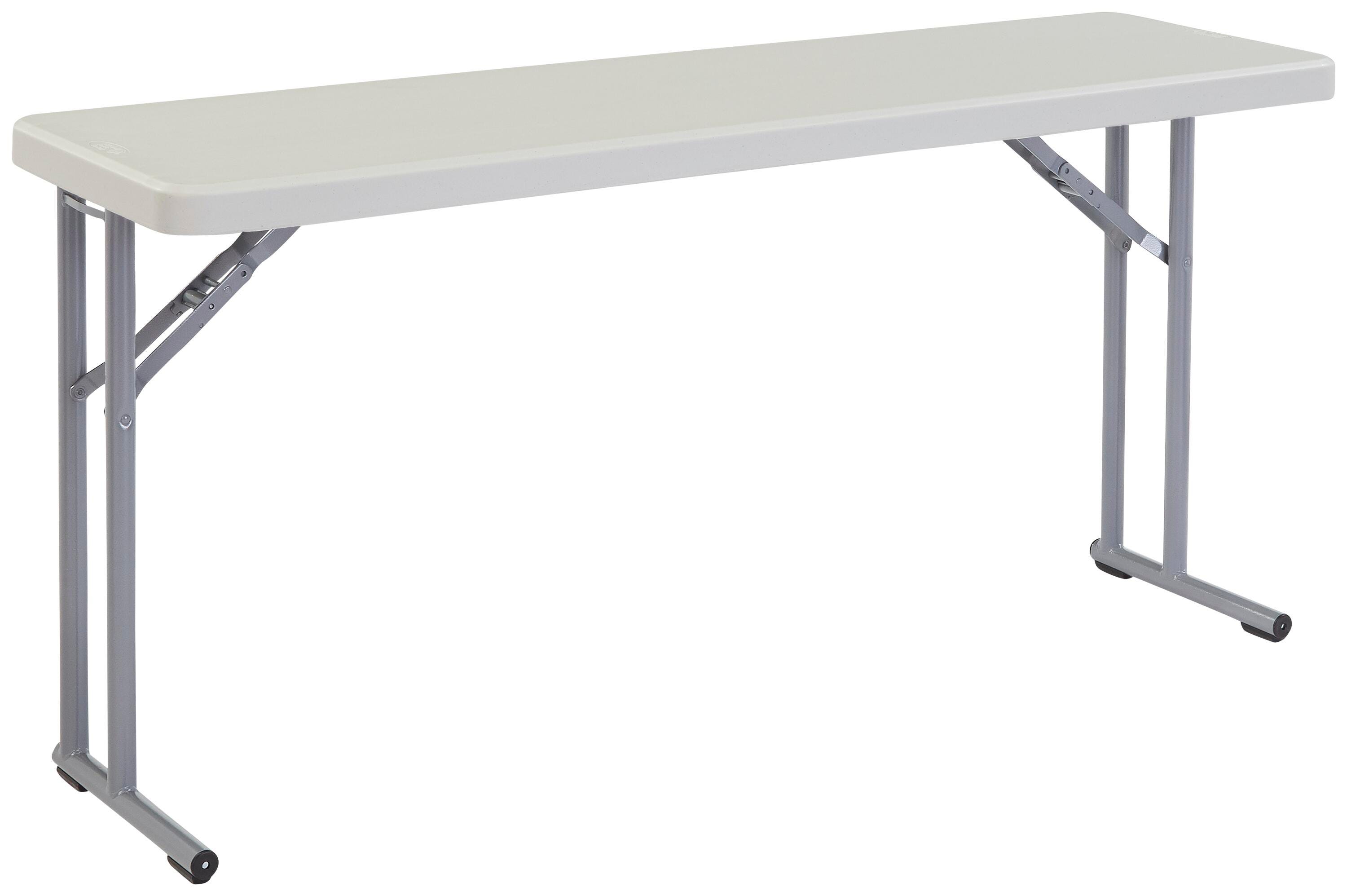 National Public Seating BT1800 Series Rectangle Lightweight Folding Table, 60 x 18 x 29-1/2 Inches, Gray 679491
