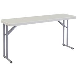 National Public Seating BT1800 Series Rectangle Lightweight Folding Table, 60 x 18 x 29-1/2 Inches, Gray 679491