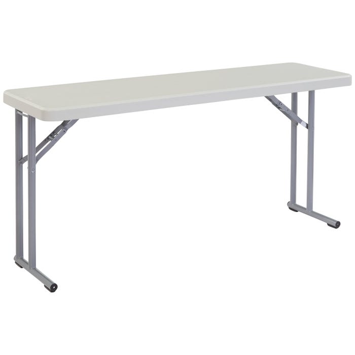 National Public Seating BT1800 Series Rectangle Lightweight Folding Table, 60 x 18 x 29-1/2 Inches, Gray