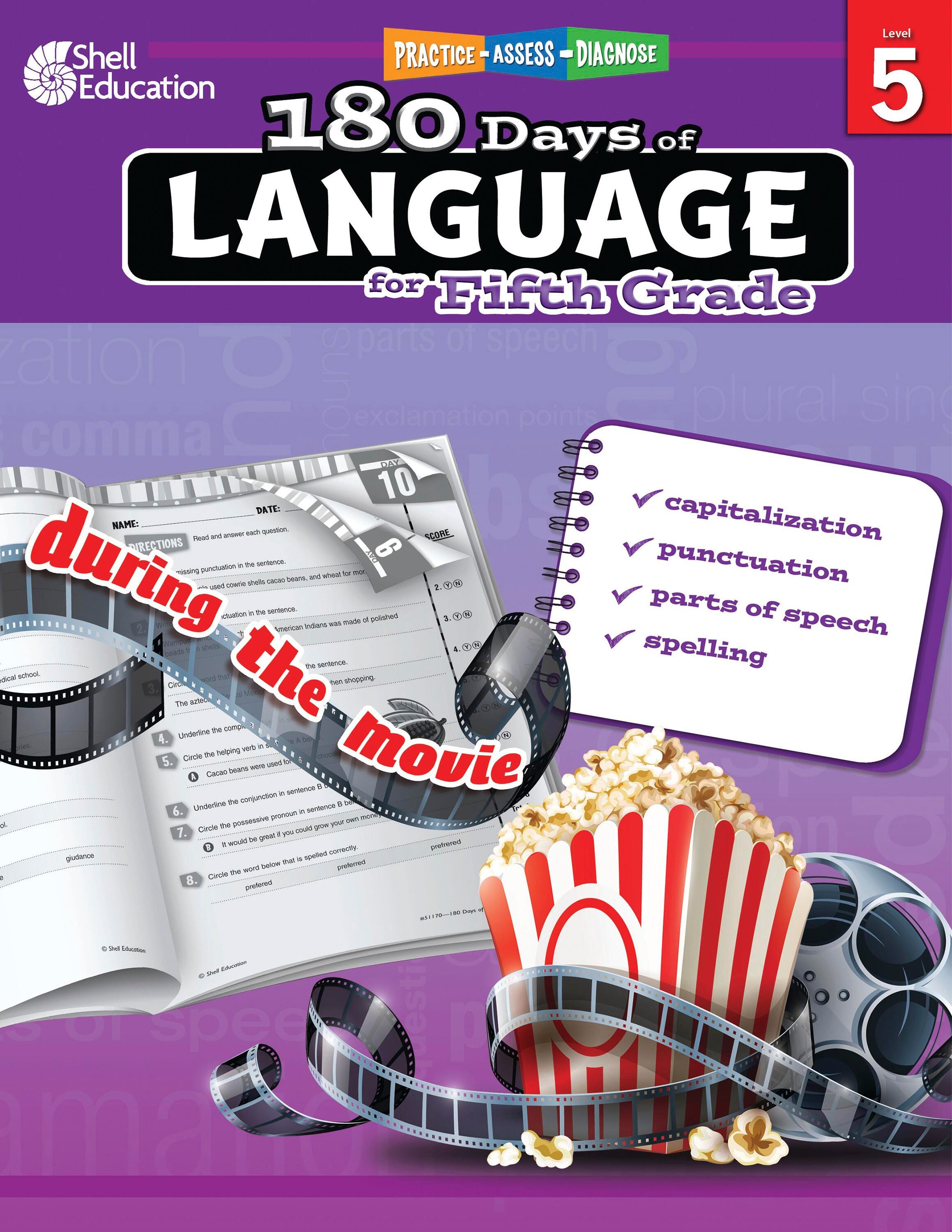 Image for Shell Education 180 Days of Language for Fifth Grade from School Specialty