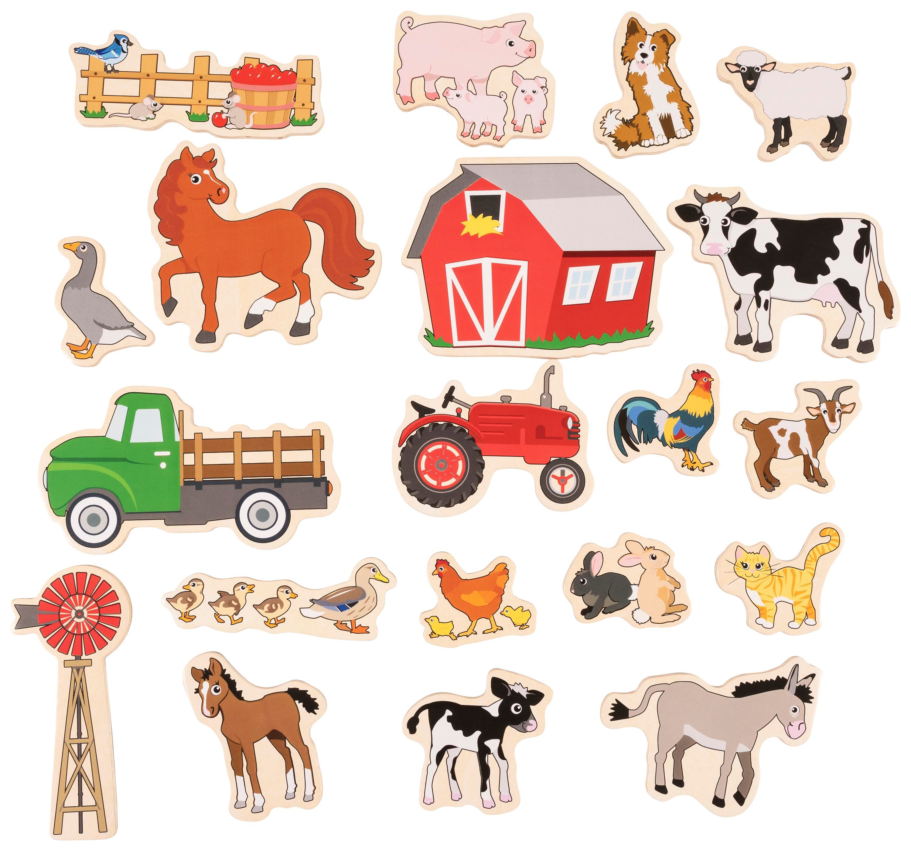 Spark & Wow Farm Wooden Magnets, 20 Pieces 2151032