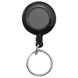 Advantus Badge Reels w/Ring, 30 Inches Extension, Pack of 12, Black