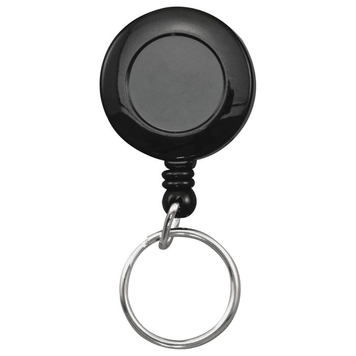 Advantus Badge Reels w/Ring, 30 Inches Extension, Pack of 12, Black