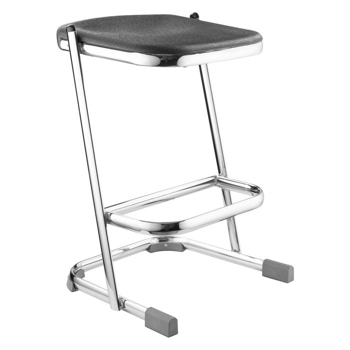 National Public Seating Elephant Z-Stool, 6600 Series, 22 Inch Seat Height, Black Seat, Metal Frame