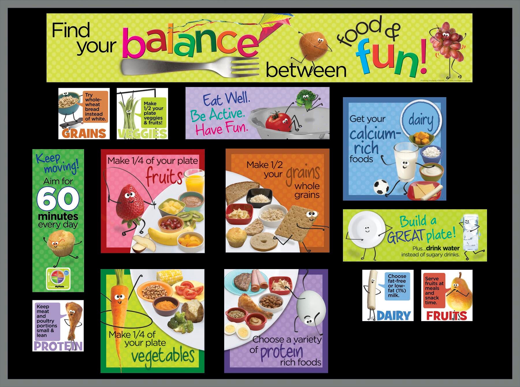 Learning ZoneXpress Kids My Plate Display Bulletin Board Kit