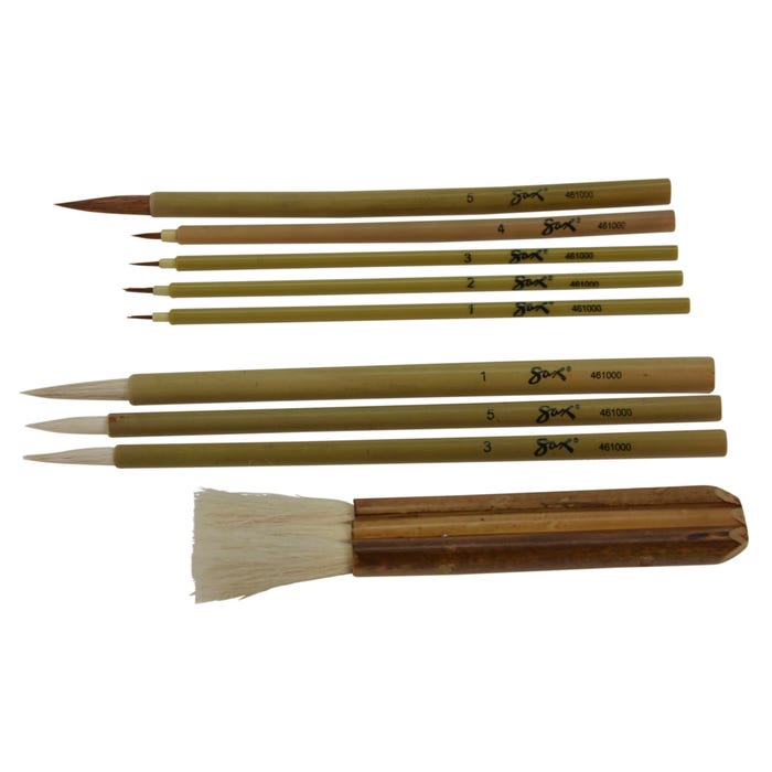 Sax Decorative Paint Brushes and Painting Calligraphy Tools, Assorted Sizes, Set of 9