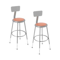 Interion® Steel Shop Stools with Backrest - 25–33 in. H - Gray - Set of 2