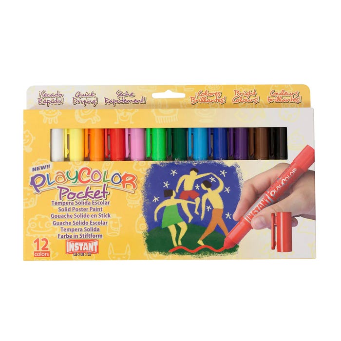 Jack Richeson Playcolor Thin Solid Tempera, Assorted Matte Colors, Set of 12